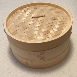 Source Unknown Natural Bamboo Steamer Basket